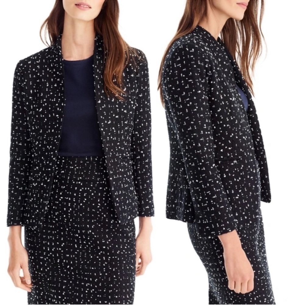J.CREW Tweed Going-out Blazer In Navy Ivory